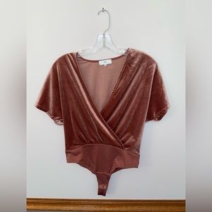 Dark pink velvet top, size XS